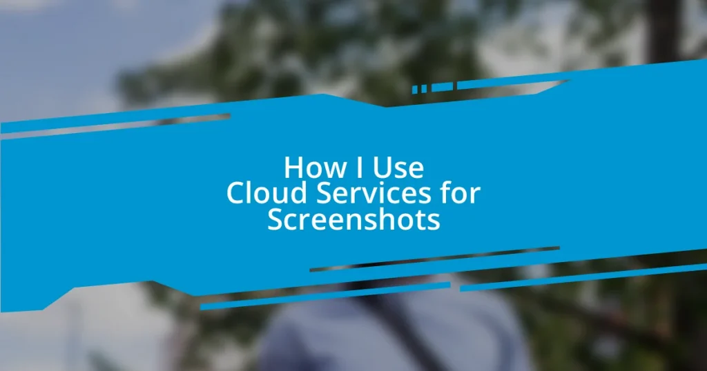 How I Use Cloud Services for Screenshots