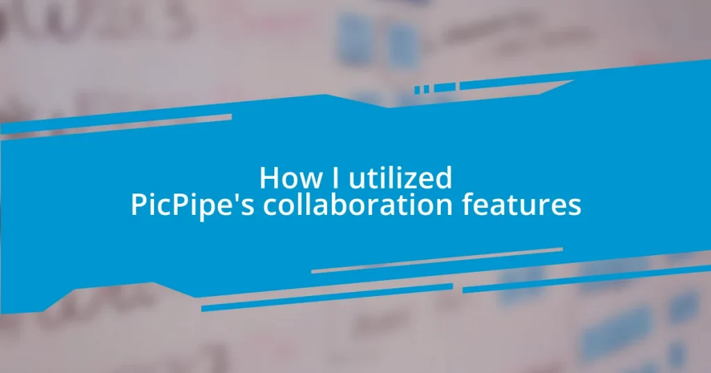 How I utilized PicPipe’s collaboration features