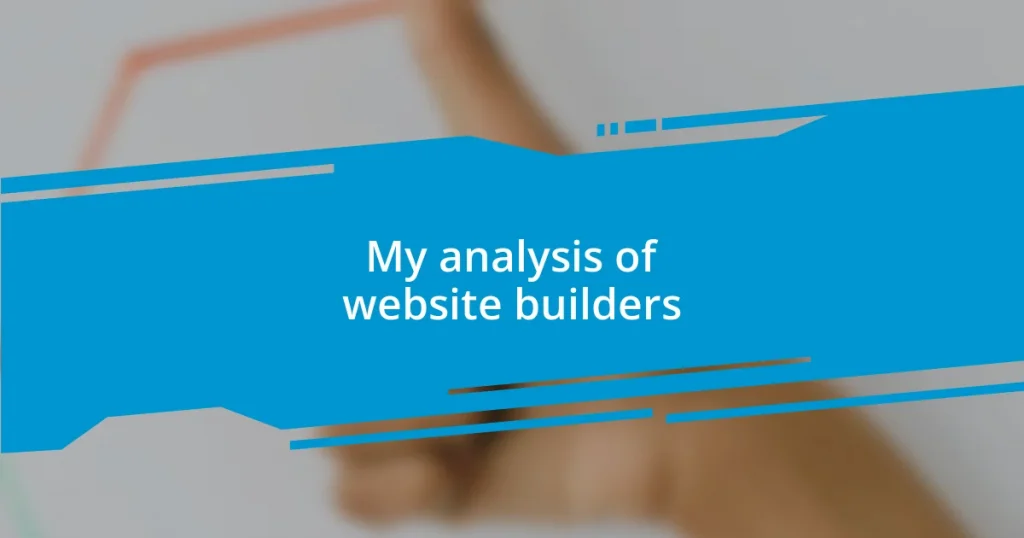 My analysis of website builders