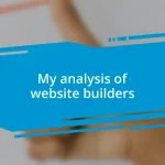 My analysis of website builders