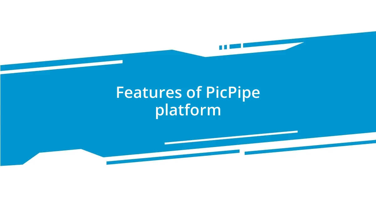 Features of PicPipe platform